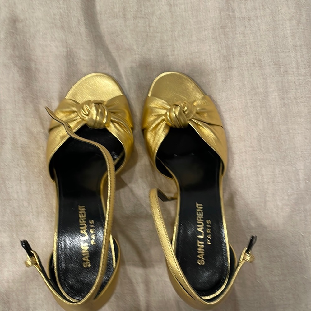 Saint Laurent gold wedges - Picture 2 of 8